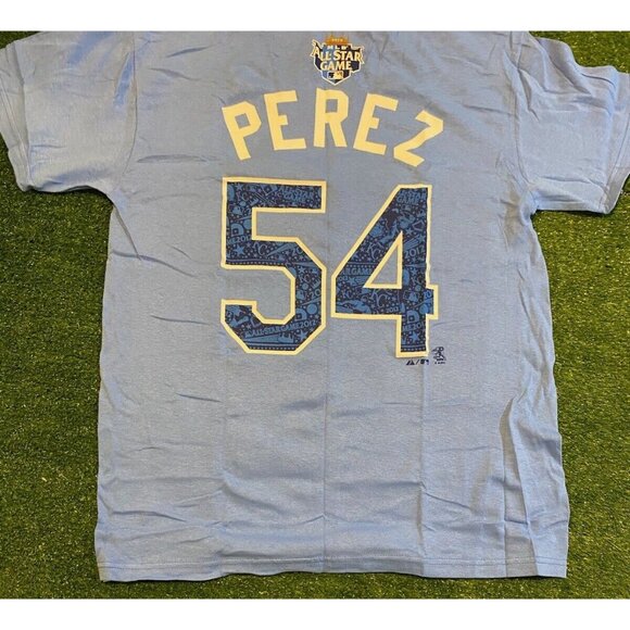Kansas City Royals shirt mens medium blue All Star Game Chris Perez MLB - Picture 7 of 8